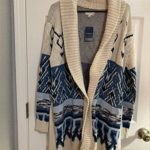 NEW Lucky Brand blanket sweater, wraparound belt, size medium